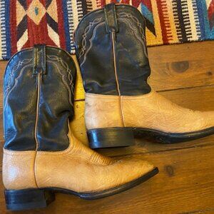 Tony Lama Cowboy Boots; rounded toe